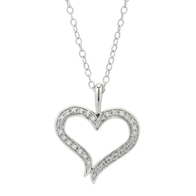 Diamond Heart Necklace in Sterling Silver (1/10ct tw)