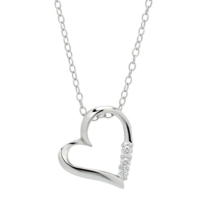 Diamond Heart Necklace in Sterling Silver (1/10ct tw)