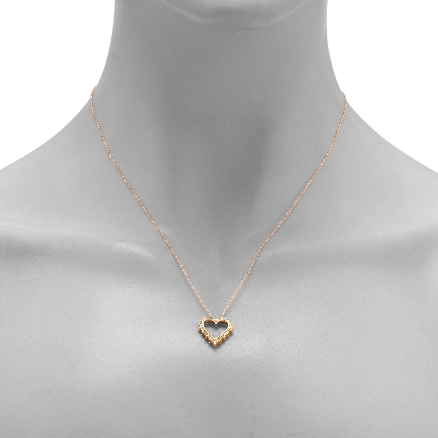 Diamond Heart Necklace in 10kt Yellow Gold (1/10ct tw)