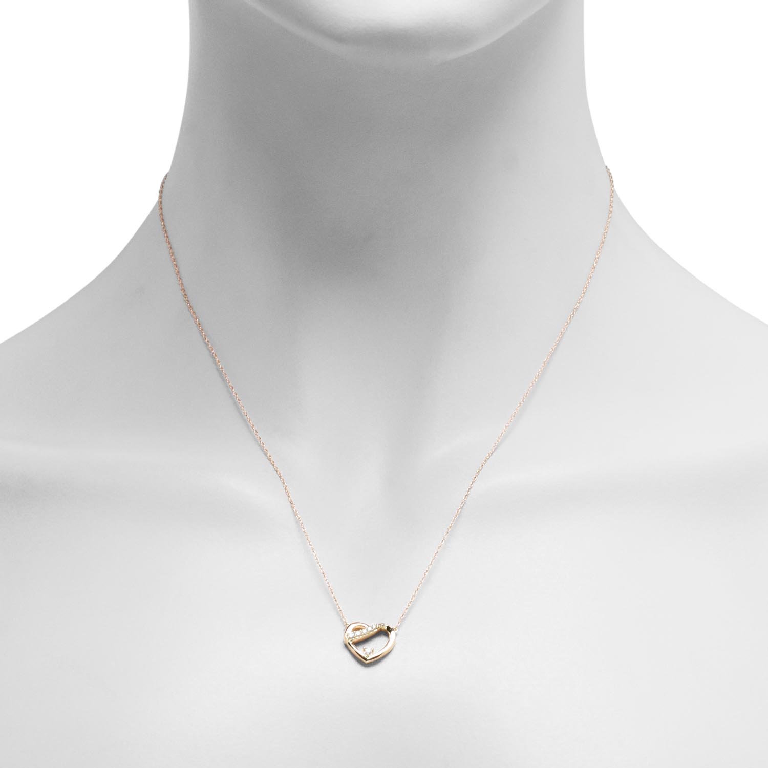 Diamond Heart Necklace in 10kt Yellow Gold (1/10ct tw)