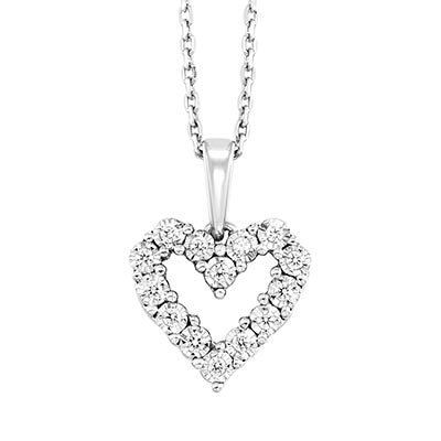 Diamond Heart Necklace in Sterling Silver (1/10ct tw)