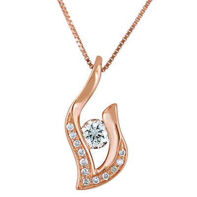 Northern Star Embrace Collection Diamond Necklace in 14kt Pink Gold (1/5ct tw)