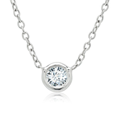 Forevermark Diamond Bezel Necklace in 18kt White Gold (1/7ct)