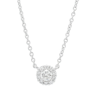 Northern Star Diamond Halo Necklace in 14kt White Gold (1/4ct tw)