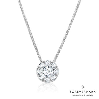 De Beers Forevermark Eternal Collection Diamond Halo Necklace in 18kt White Gold (1/3ct tw)