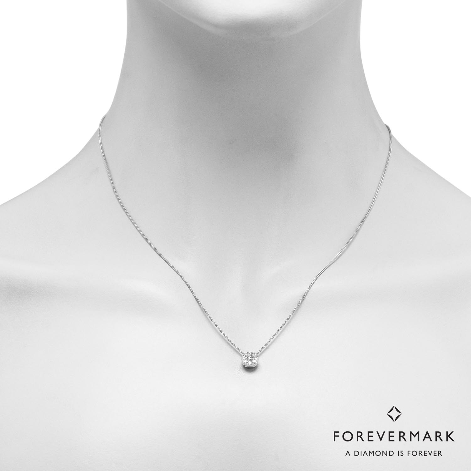 Forevermark Eternal Collection Diamond Halo Necklace in 18kt White Gold (1/3ct tw)