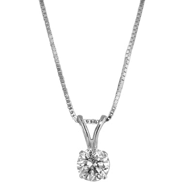 Diamond Solitaire Necklace in 14kt White Gold (1/3ct)