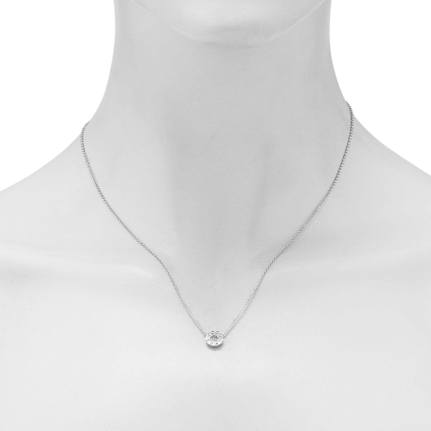 Memoire Bouquet Diamond Halo Necklace  in 18kt White Gold (1/2ct tw)