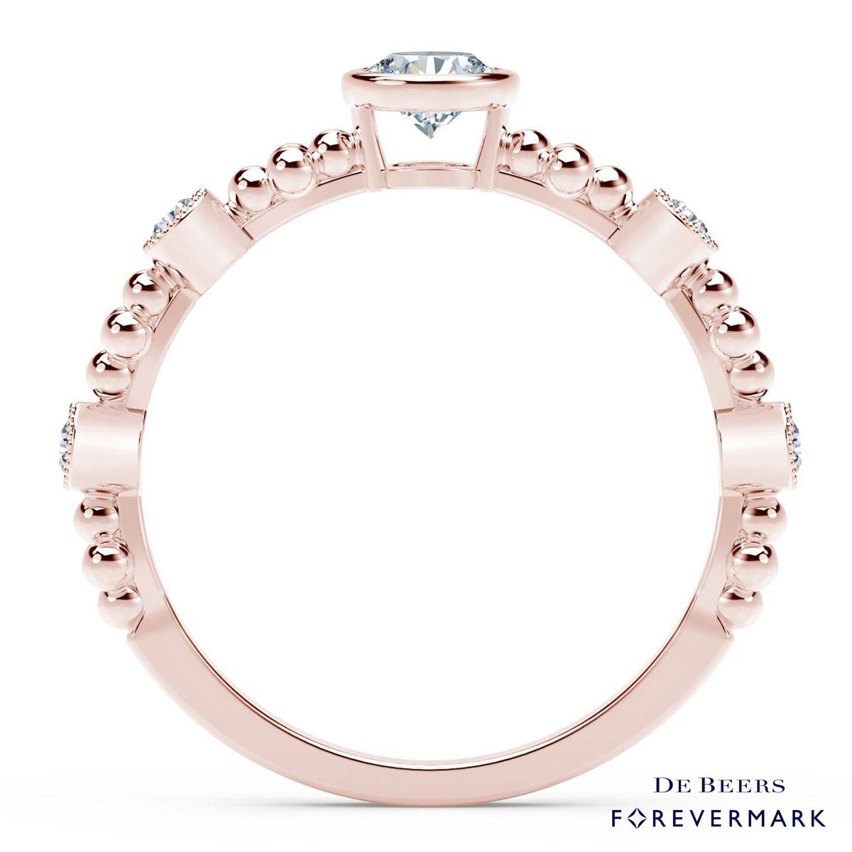 De Beers Forevermark Tribute Collection Feminine Diamond Ring in 18kt Rose Gold (1/5ct tw)