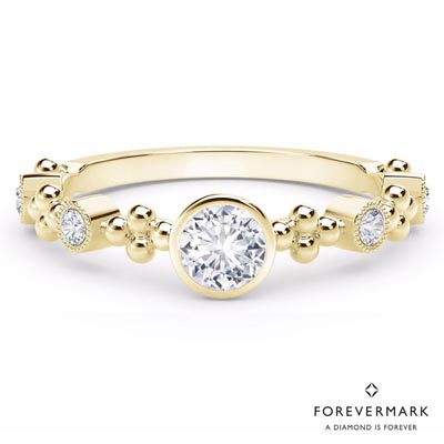 De Beers Forevermark Tribute Collection Feminine Diamond Ring in 18kt Yellow Gold (1/7ct tw)