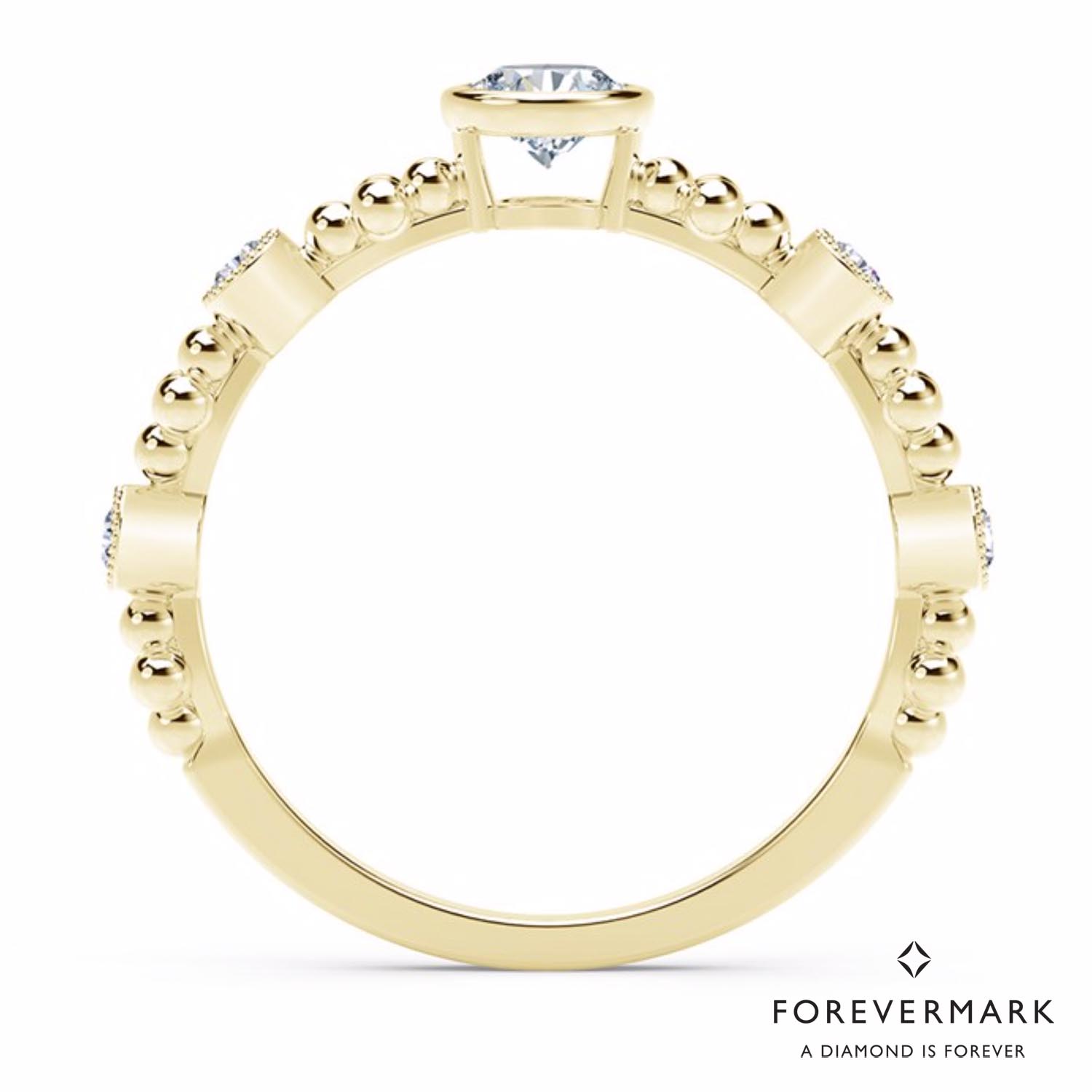 De Beers Forevermark Tribute Collection Feminine Diamond Ring in 18kt Yellow Gold (1/7ct tw)