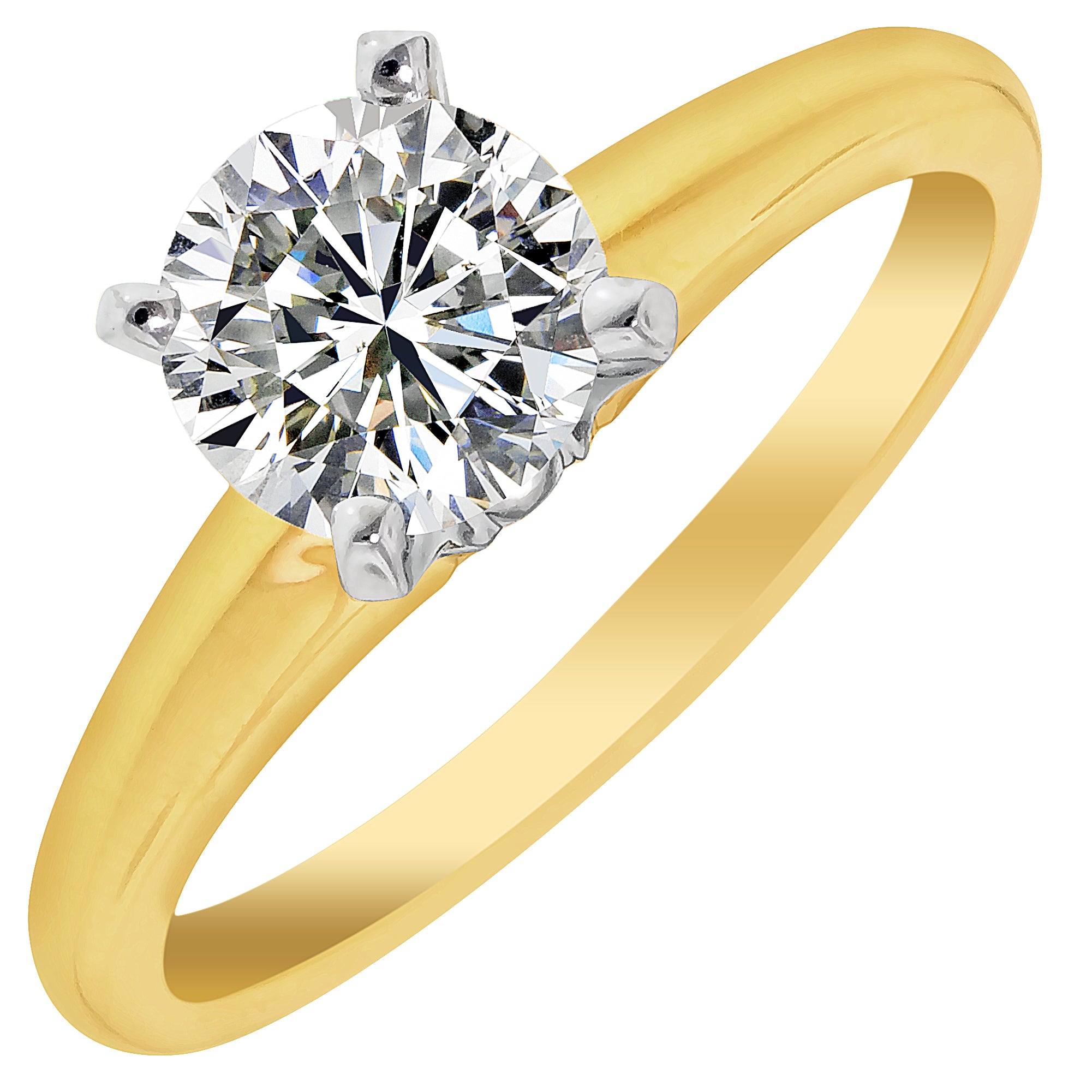 Diamond Solitaire Engagement Ring in 14kt Yellow Gold (1ct)