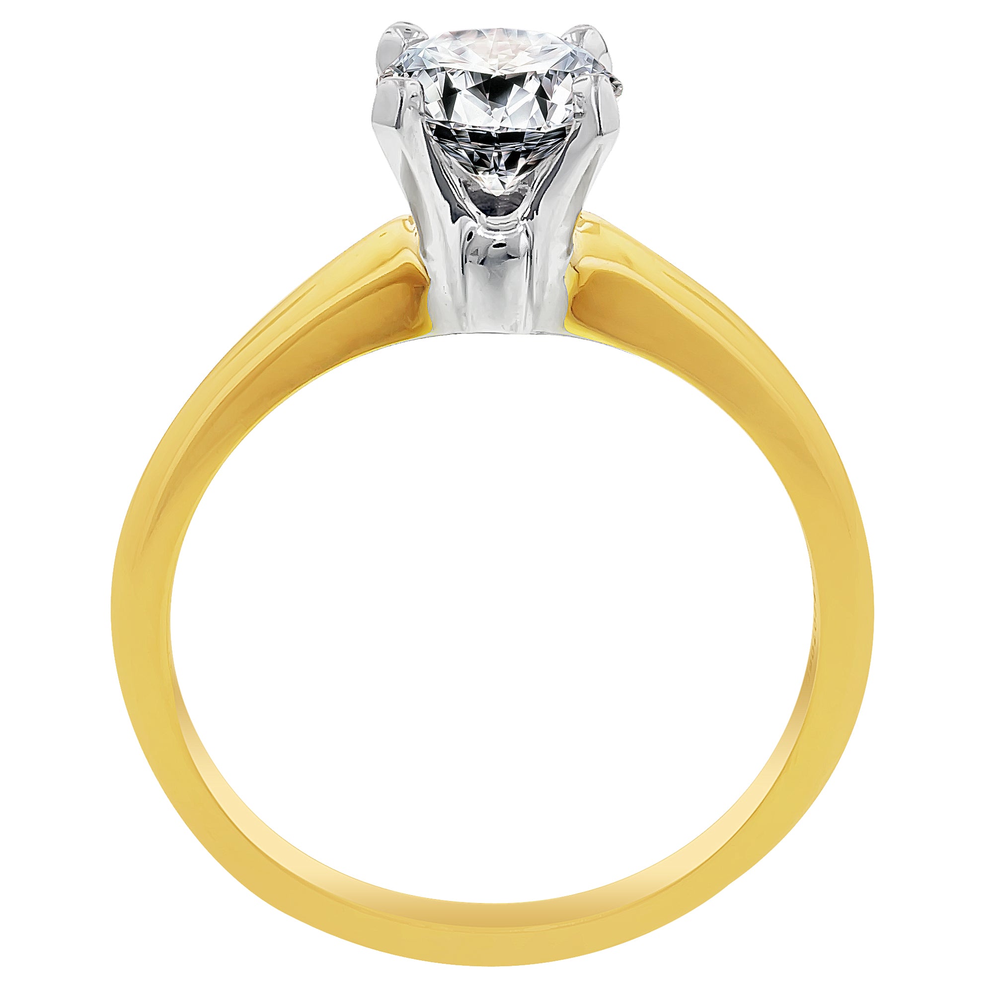 Diamond Solitaire Engagement Ring in 14kt Yellow Gold (1ct)
