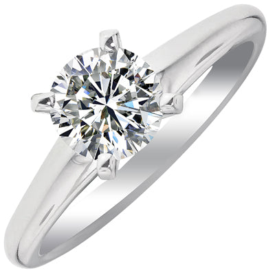 Diamond Solitaire Ring in 14kt White Gold (1ct)