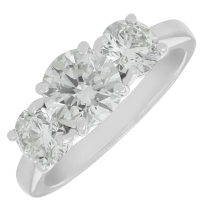Diamond Three Stone Engagement Ring in Platinum (2ct tw)