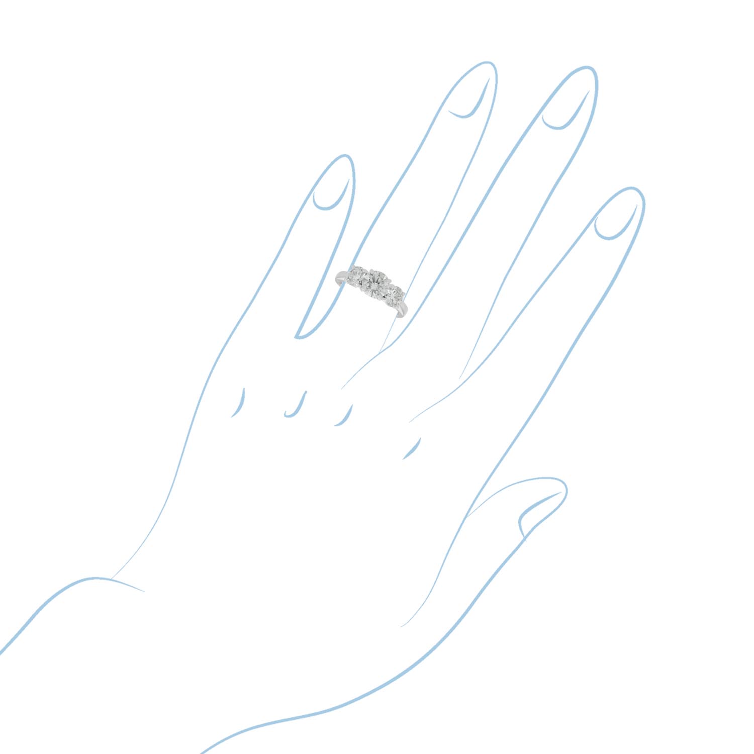 Diamond Three Stone Engagement Ring in Platinum (2ct tw)