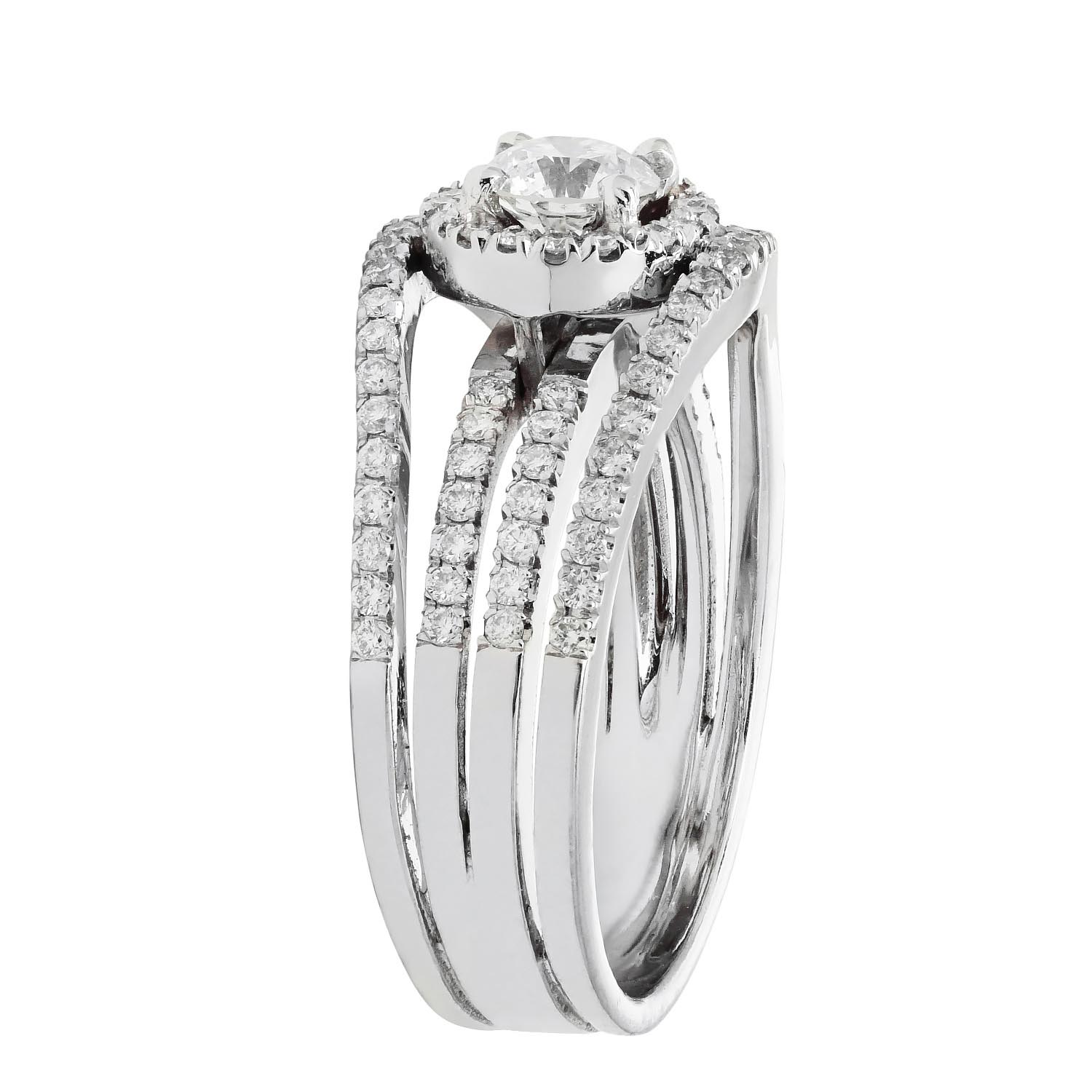 Diamond Halo Engagement Ring in 14kt White Gold (1 1/5ct tw)