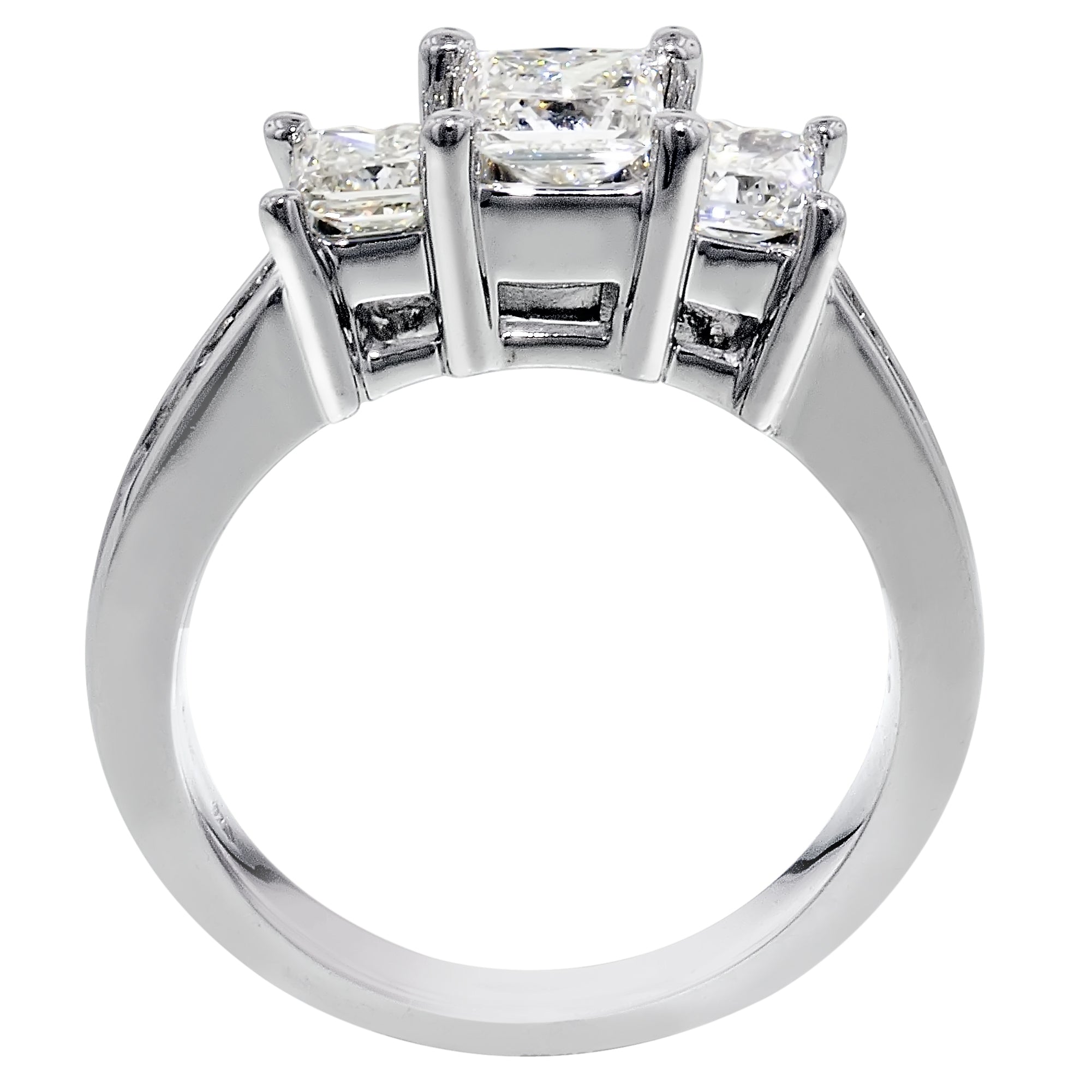 Princess Diamond Three Stone Ring in 14kt White Gold (1 1/2ct tw)