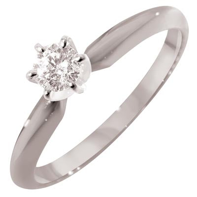 Diamond Solitaire Engagement Ring in 14kt White Gold (1/5ct)