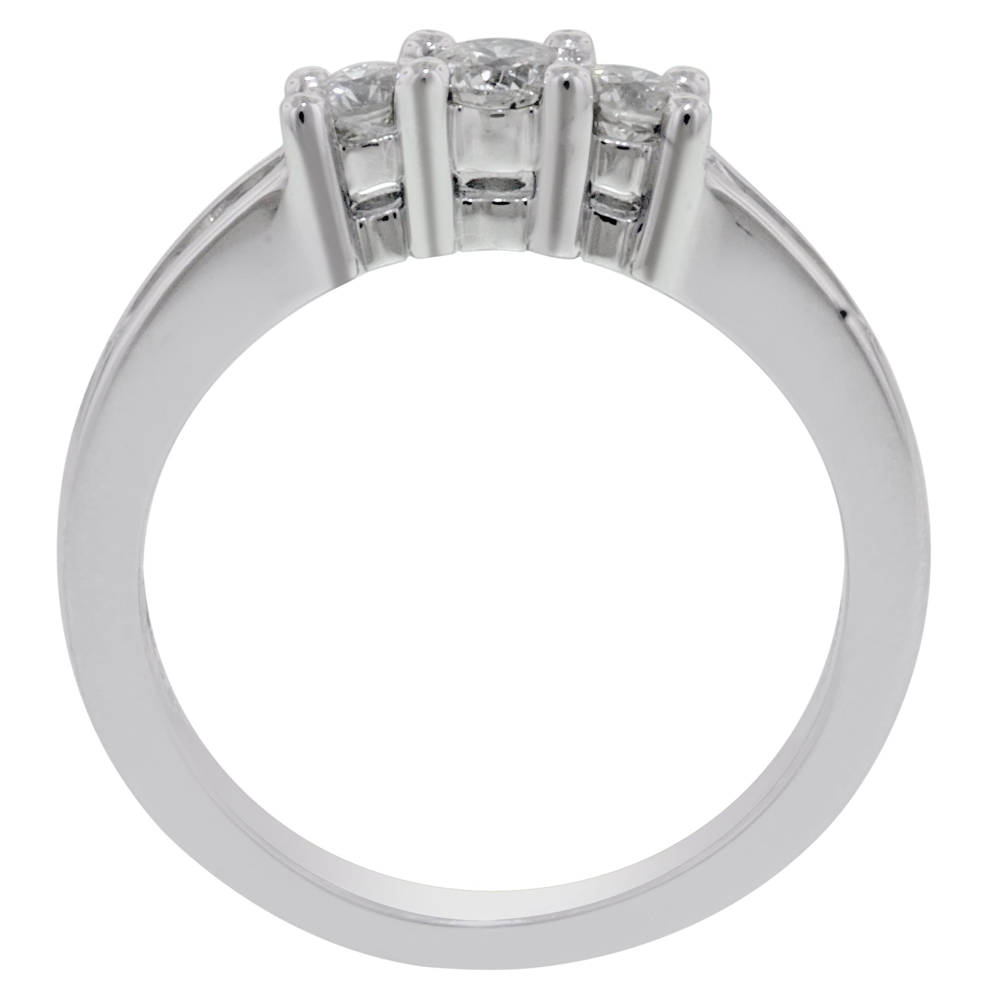Northern Star Diamond Three Stone Ring in 14kt White Gold with Channel Set Diamonds (1/2ct tw)
