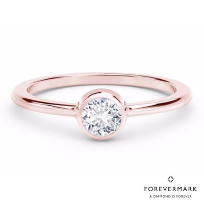 De Beers Forevermark Tribute Collection Classic Bezel Stackable Ring in 18kt Rose Gold (1/5ct)