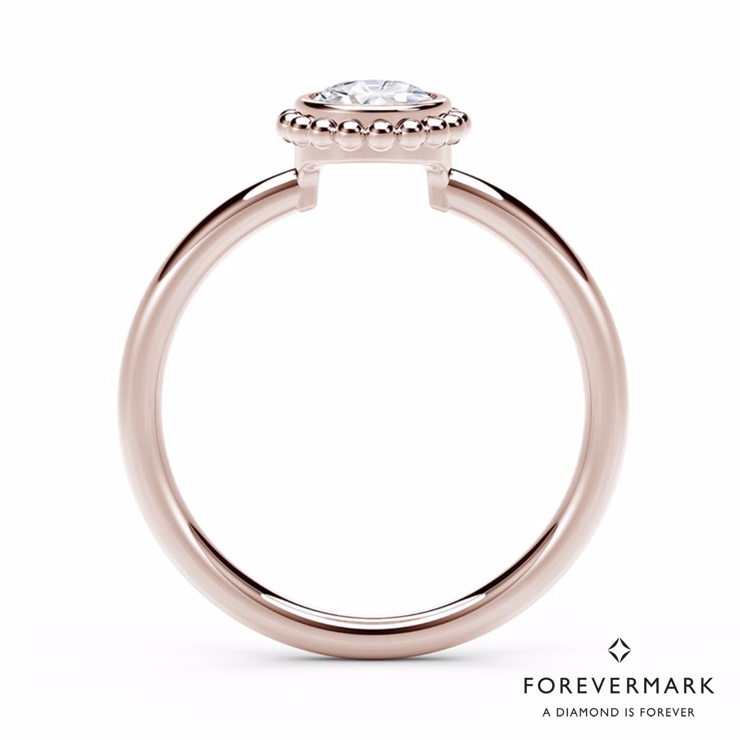 De Beers Forevermark Tribute Collection Beaded Bezel Ring in 18kt Rose Gold (1/2ct)