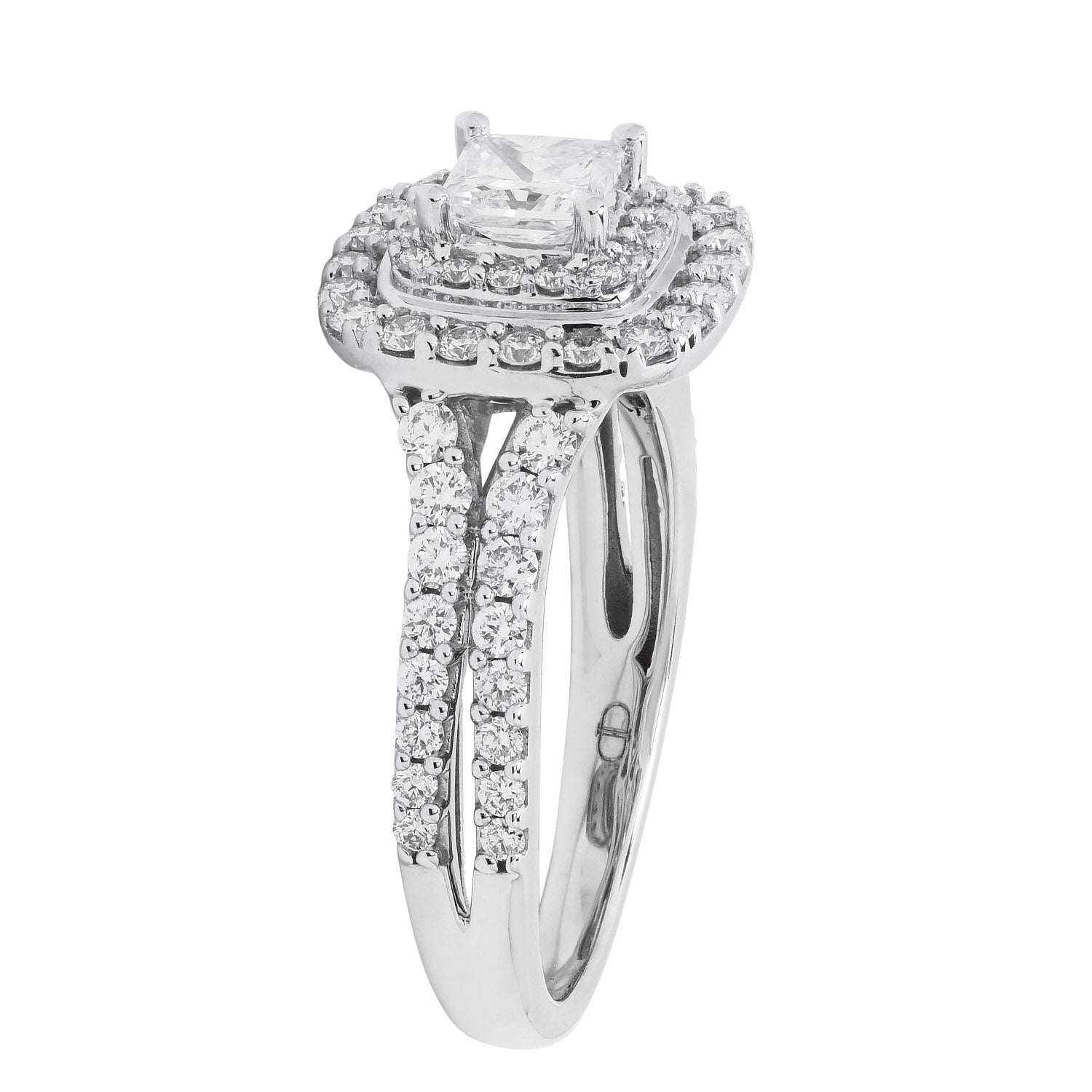 Princess Cut Diamond Halo Engagement Ring in 14kt White Gold (1 1/14ct tw)