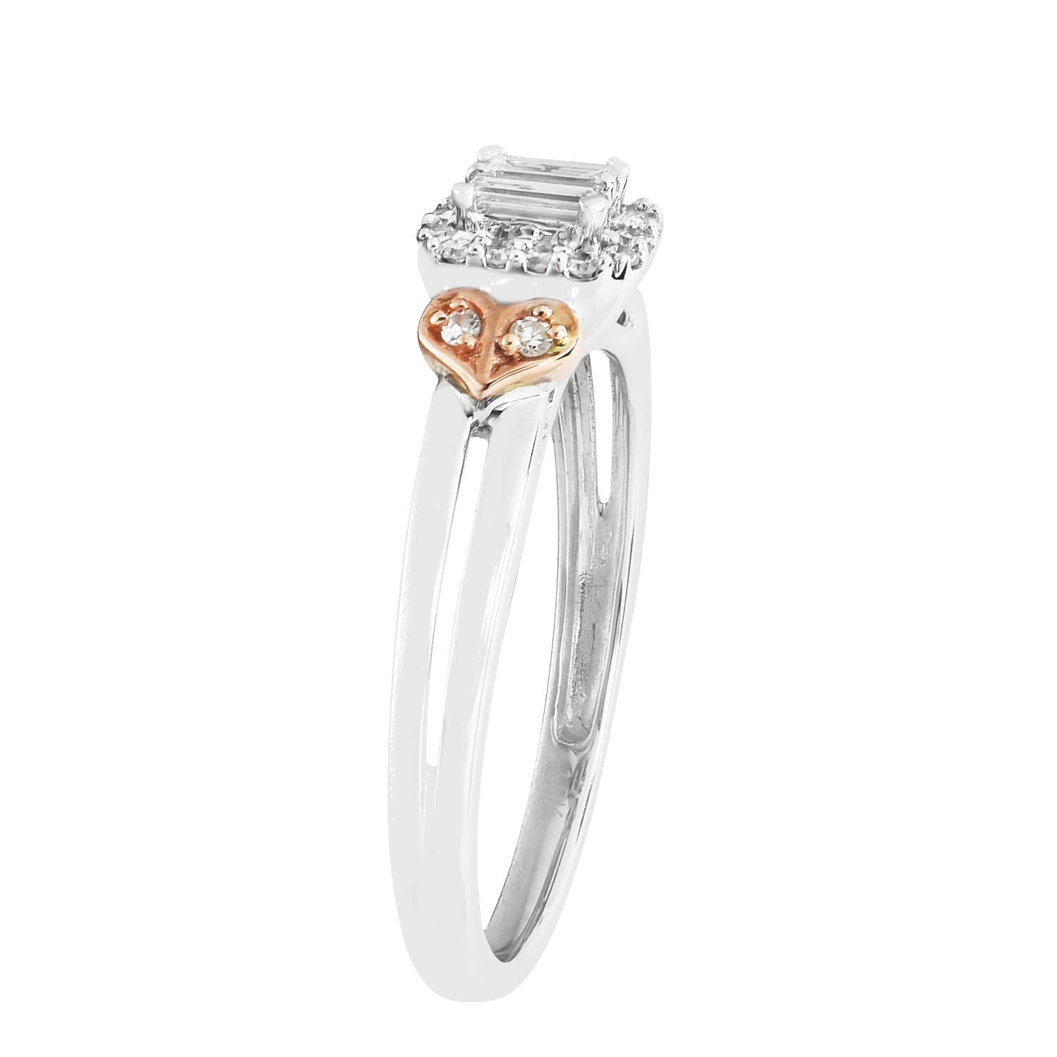 Baguette Diamond Engagement Ring in 10kt White and Rose  Gold (1/5ct tw)
