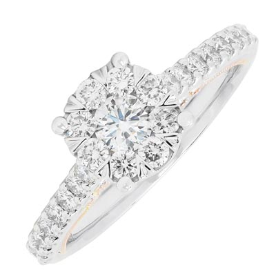 Diamond Engagement Ring in 14kt White and Rose Gold (3/4ct tw)