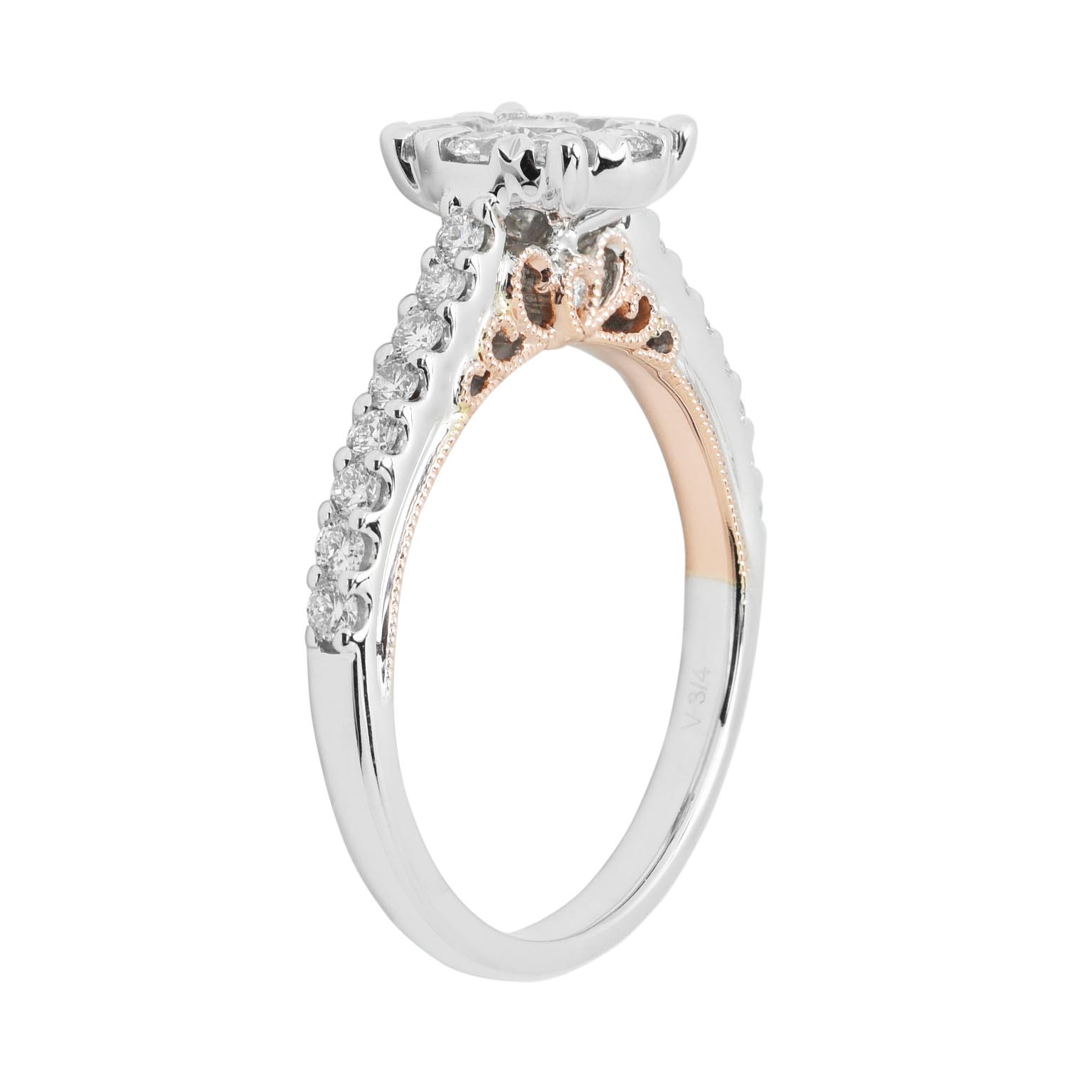 Diamond Engagement Ring in 14kt White and Rose Gold (3/4ct tw)