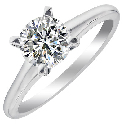 Diamond Solitaire Ring in 14kt White Gold (1 1/4ct)
