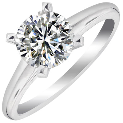 Diamond Solitaire Ring in 14kt White Gold (1 1/2ct)