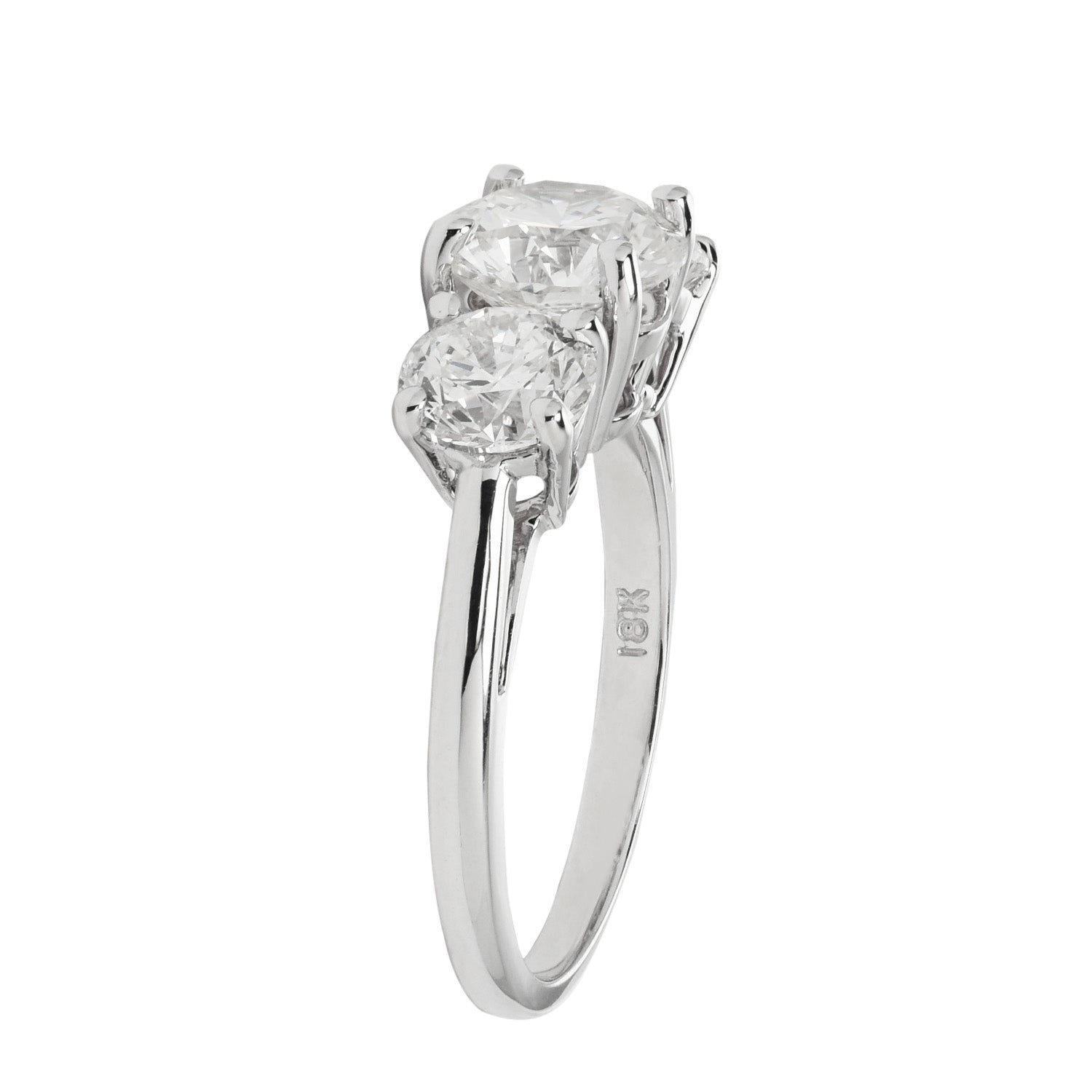 Three Stone Diamond Engagement Ring in 18kt White Gold (2 7/8ct tw)