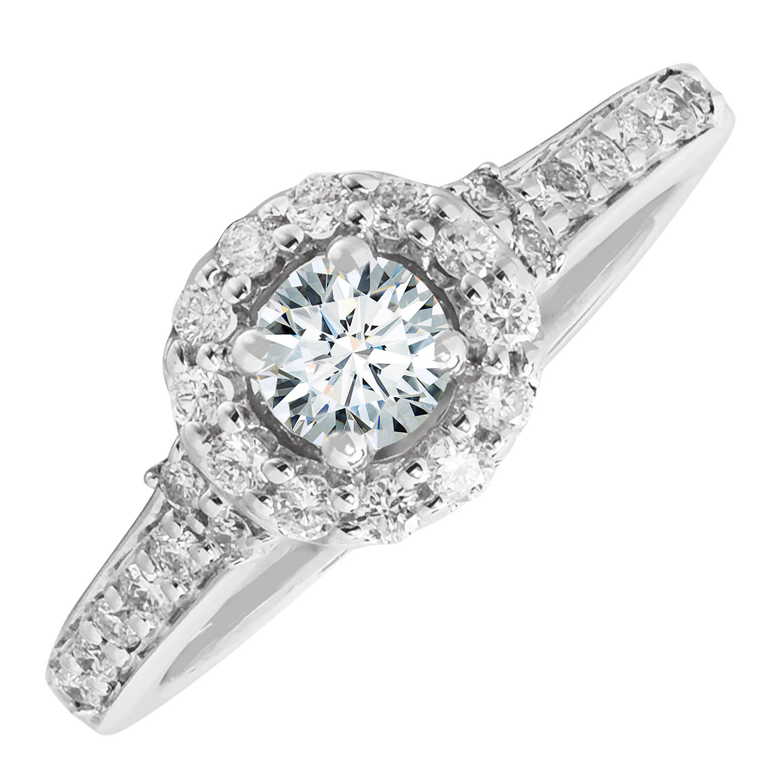 Northern Star Diamond Halo Ring in 14kt White Gold (1/2ct tw)