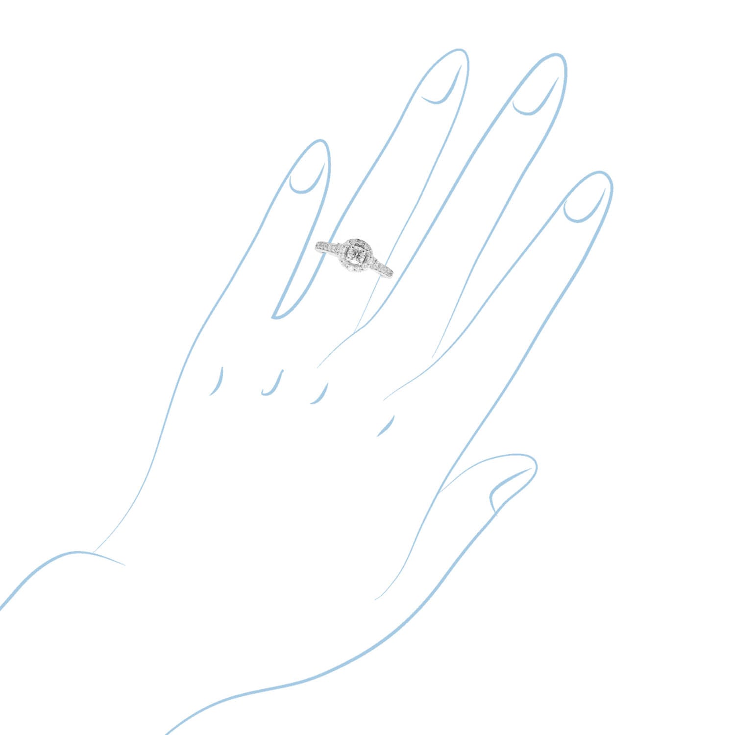 Northern Star Diamond Halo Ring in 14kt White Gold (1/2ct tw)