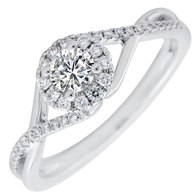 Northern Star Diamond Engagement Ring in 14kt White Gold (3/8ct tw)