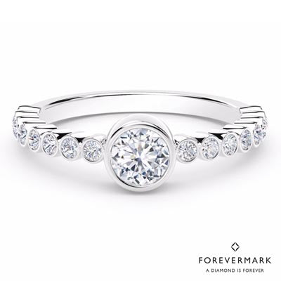 De Beers Forevermark Tribute Collection Bezel Stackable Ring in 18kt White Gold (1/2ct tw)
