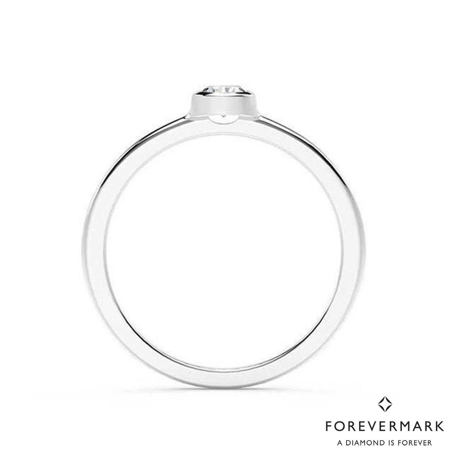 De Beers Forevermark Tribute Collection Classic Bezel Stackable Ring in in 18kt White Gold (1/4ct)