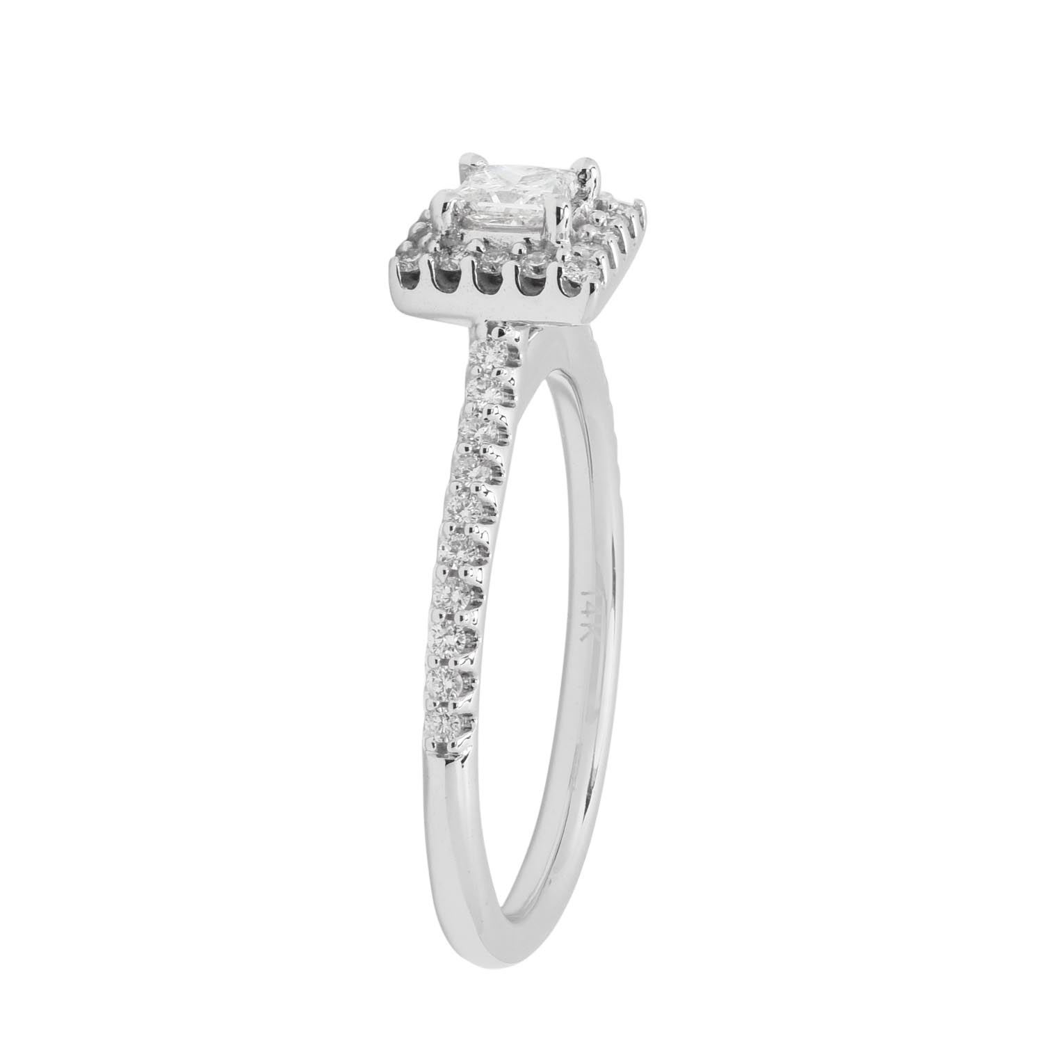 Princess Cut Diamond Halo Ring in 14kt White Gold (1/2ct tw)