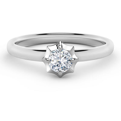 Sophisticate Solitaire Stackable Ring by Jade Trau in 18kt White (1/7ct tw)