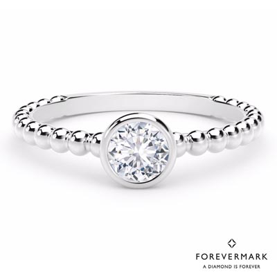 De Beers Forevermark Tribute Collection Diamond Stackable Ring in 18kt White Gold (1/7ct tw)