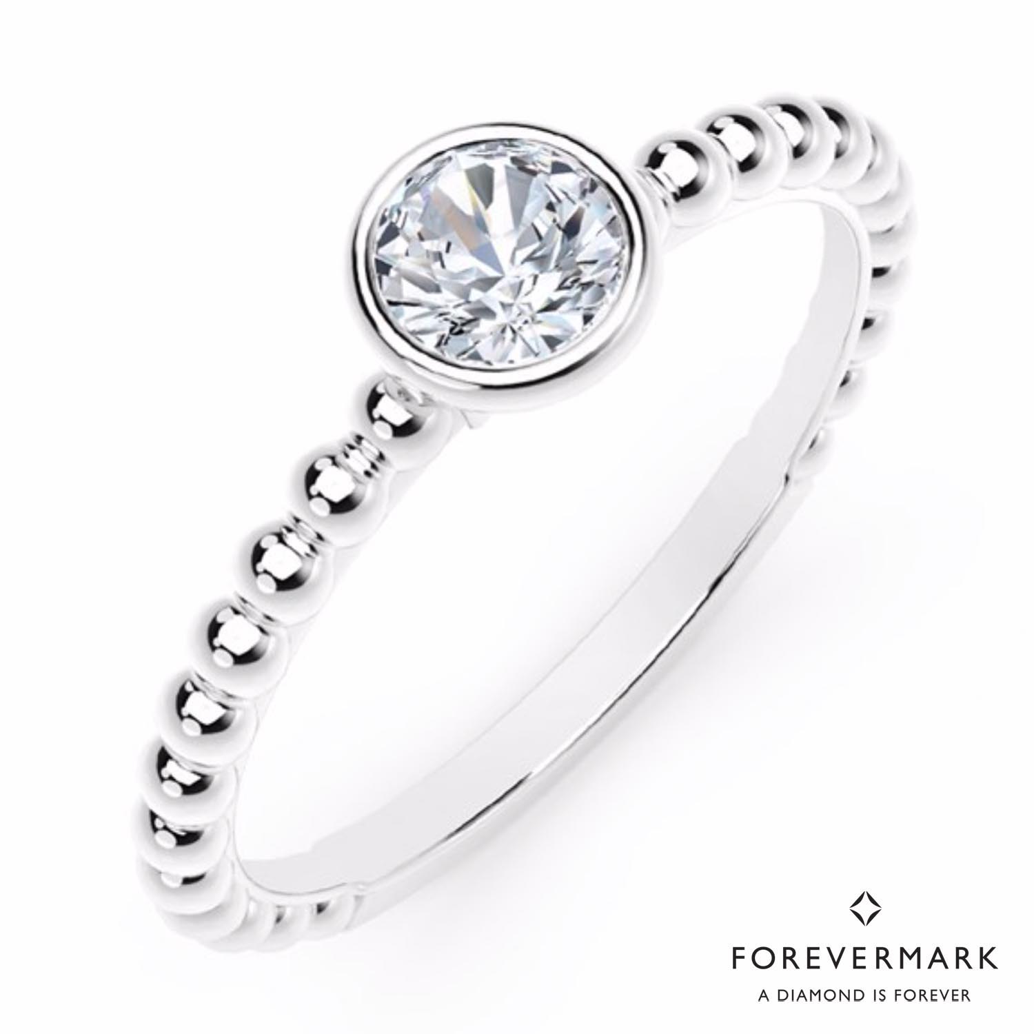 De Beers Forevermark Tribute Collection Diamond Stackable Ring in 18kt White Gold (1/7ct tw)