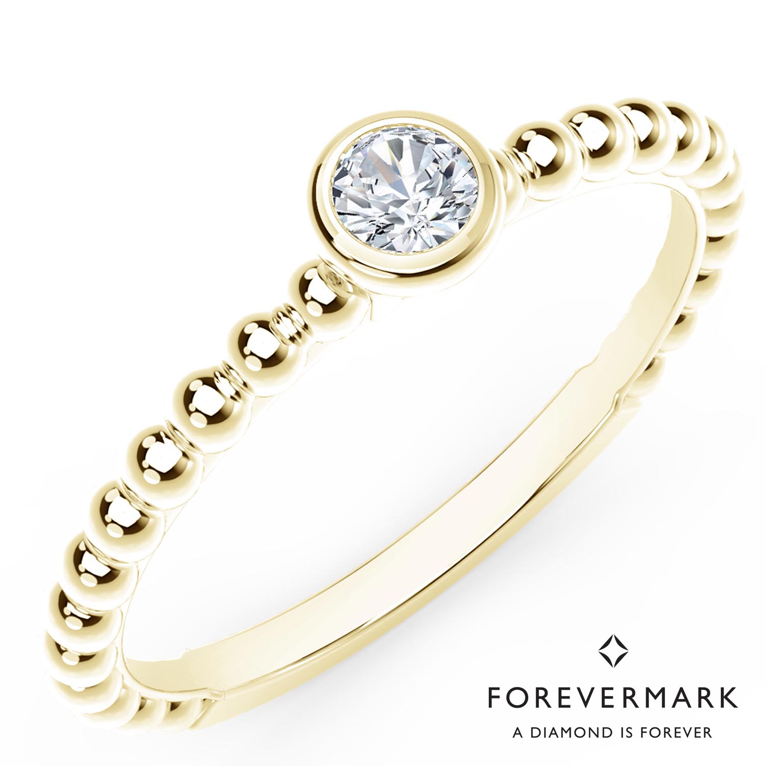 De Beers Forevermark Tribute Collection Diamond Stackable Ring in 18kt Yellow Gold (1/7ct tw)