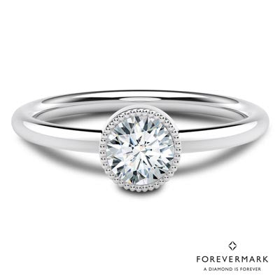 Forevermark Tribute Collection Milgrain Bezel Ring in 18kt White Gold (1/7ct tw)