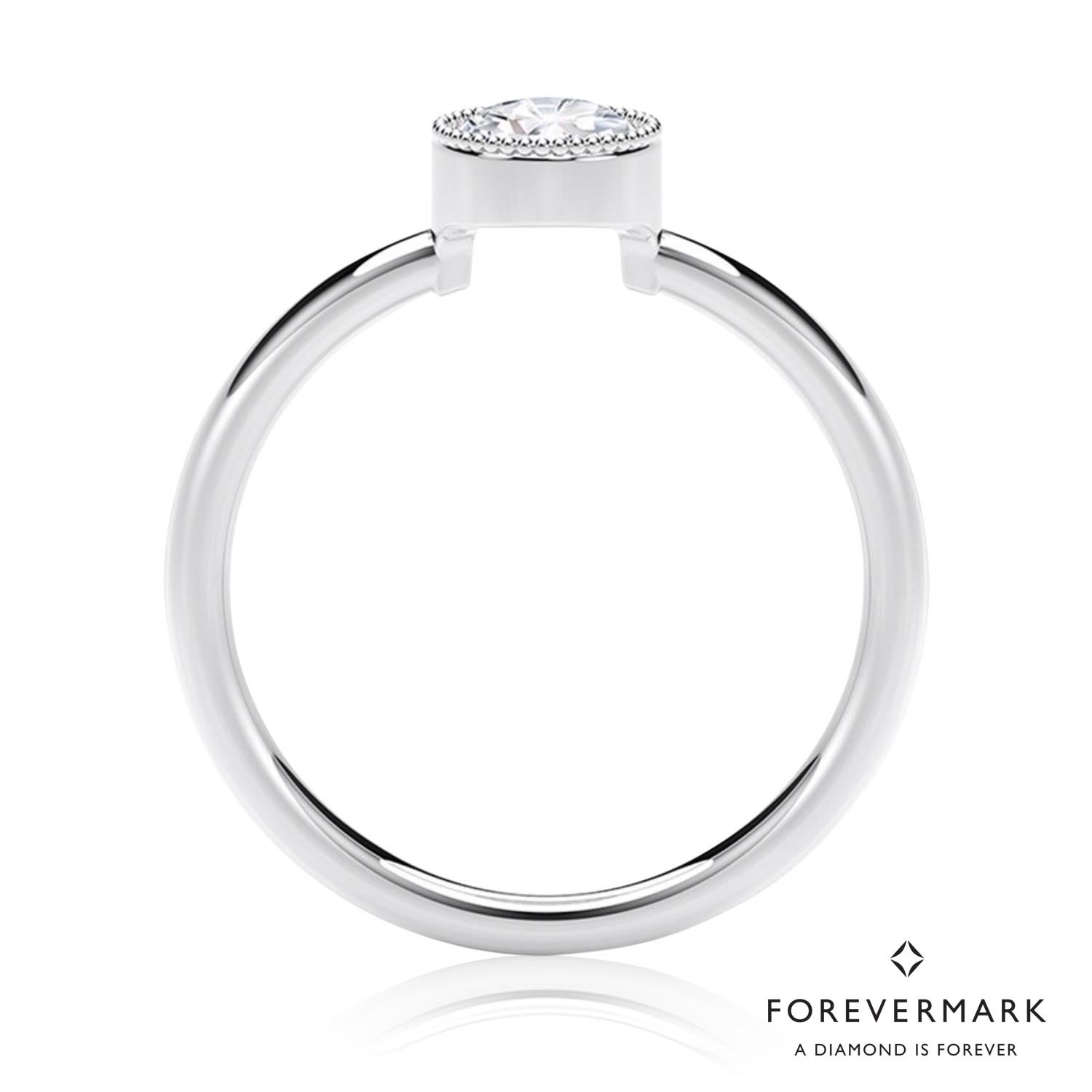 Forevermark Tribute Collection Milgrain Bezel Ring in 18kt White Gold (1/7ct tw)