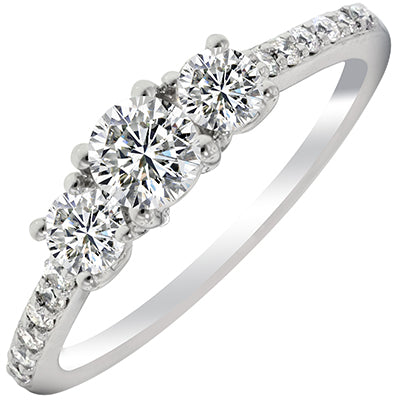 Northern Star Diamond Three Stone Engagement Ring in 14kt White Gold (3/4ct tw)