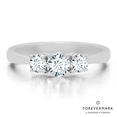 De Beers Forevermark Diamond Three Stone Ring in 18kt White Gold (5/8ct tw)