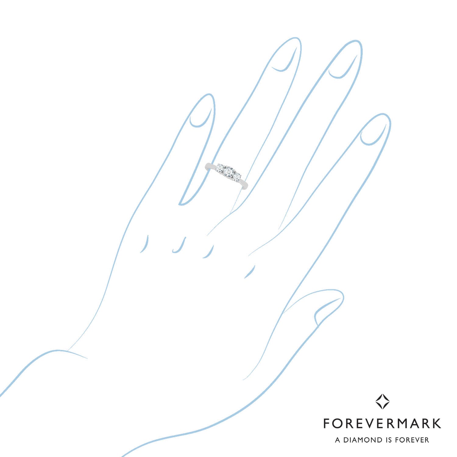 Forevermark Diamond Three Stone Ring in 18kt White Gold (5/8ct tw)