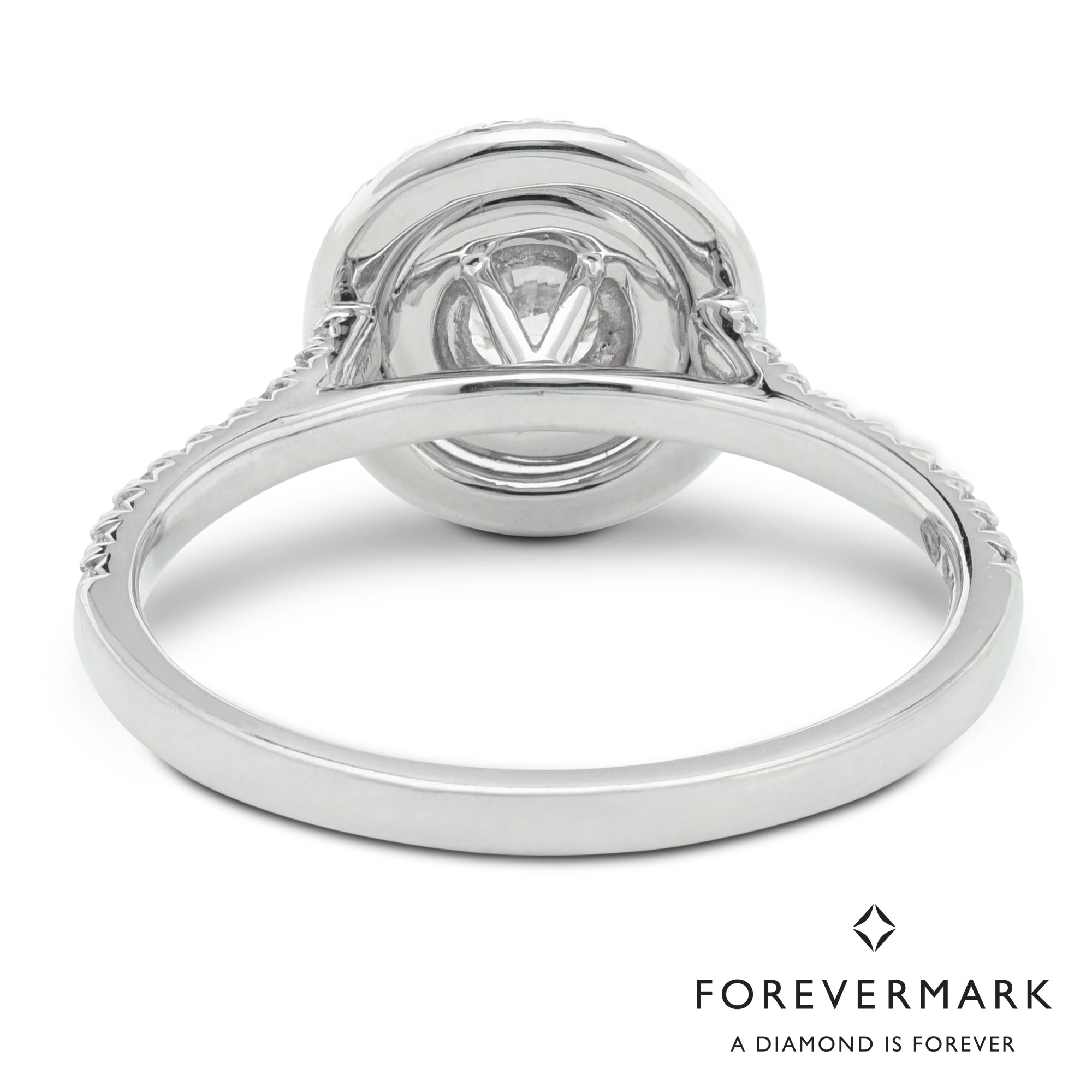 De Beers Forevermark Diamond Center of My Universe Double Halo Diamond Engagement Ring in 18kt White Gold (3/4ct tw)