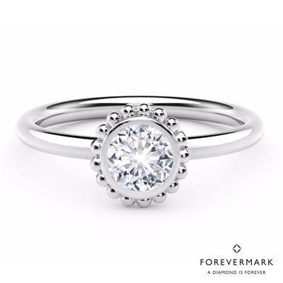 Forevermark Tribute Collection Beaded Bezel Ring in 18kt White Gold (1/3ct tw)